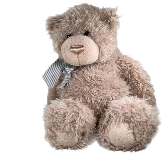Gund 16" Bernard Teddy Bear Plush Stuffed Animal Toy Stripped Bow 4054147 Soft - Picture 3 of 12